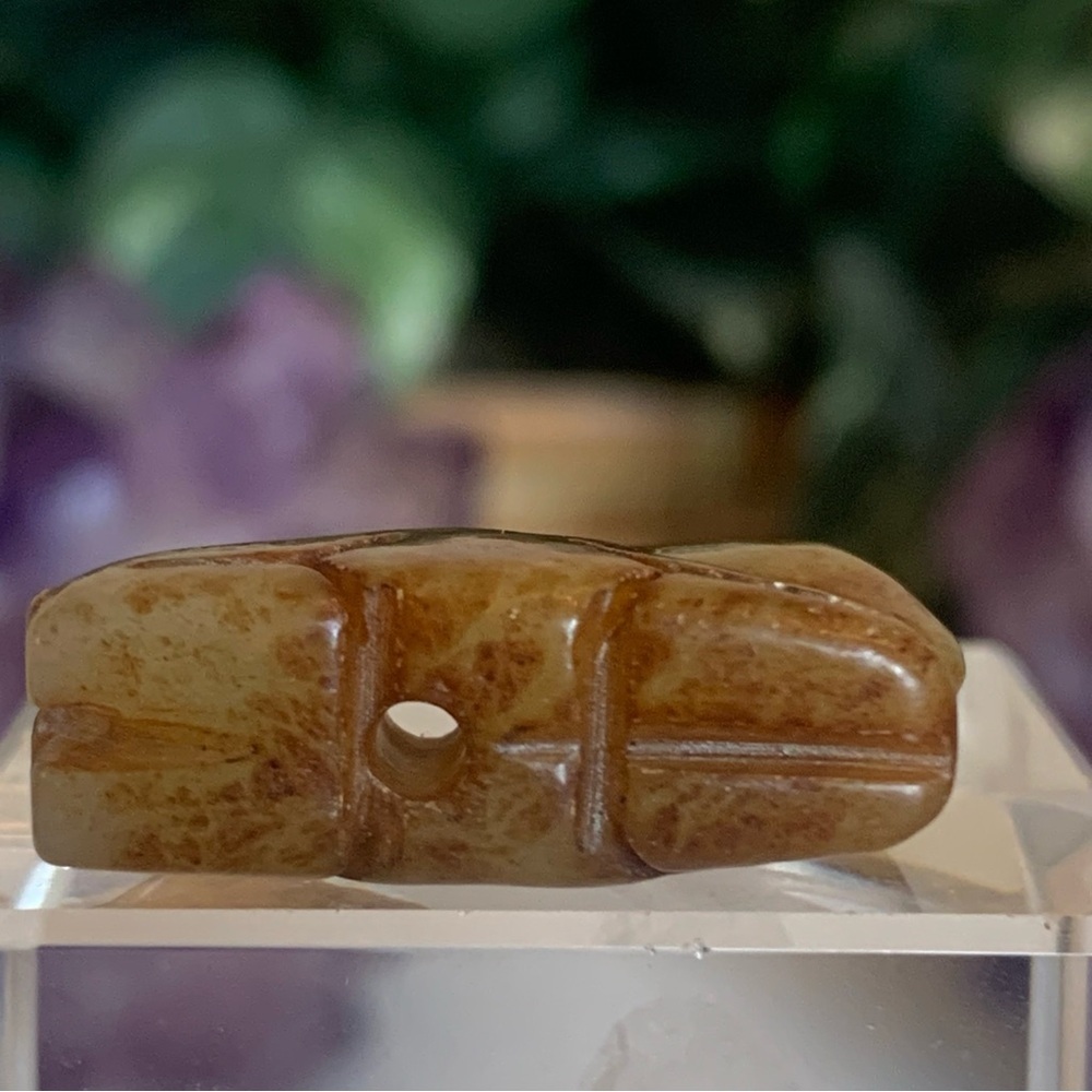 Hand Carved Jade Chinese Zodiac Ram Drilled Animal Bead Stone Figurine 20th C. - Picture 13 of 16